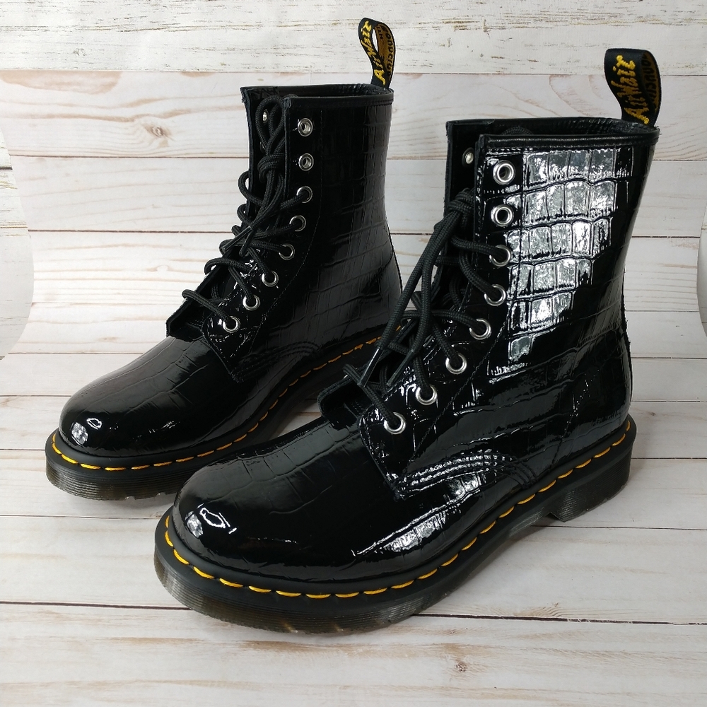 Dr. Martens 1460 Faux Croc Embossed Boots